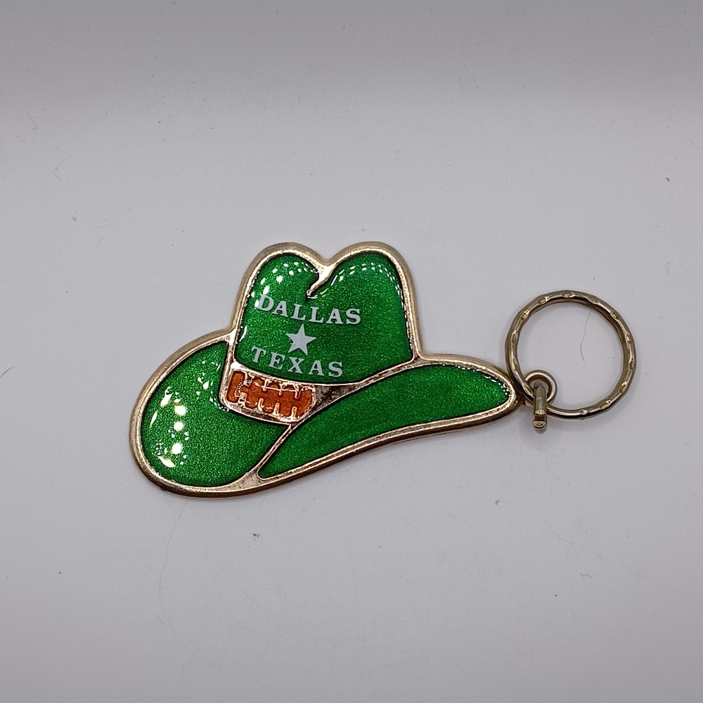 VINTAGE Dallas Texas Cowboy Hat Keychain